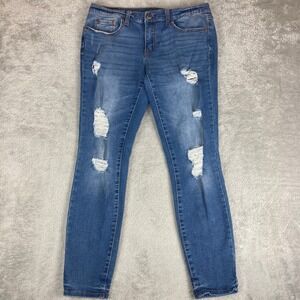 Aeropostale Womens Jeans Flex Effects Low Rise Distressed Skinny Blue Size 10